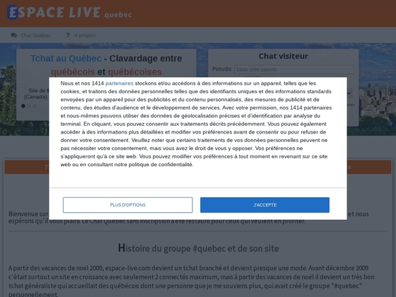 Quebec.espace-live.com est un site de tchat québécois.
