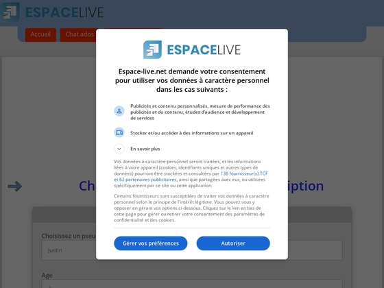 Espace.live est un service de tchat ado avec cam et appels audio avec ou sans inscription.